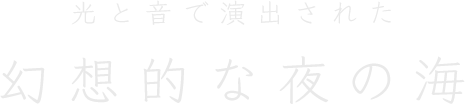 光と音で演出された　幻想的な夜の海